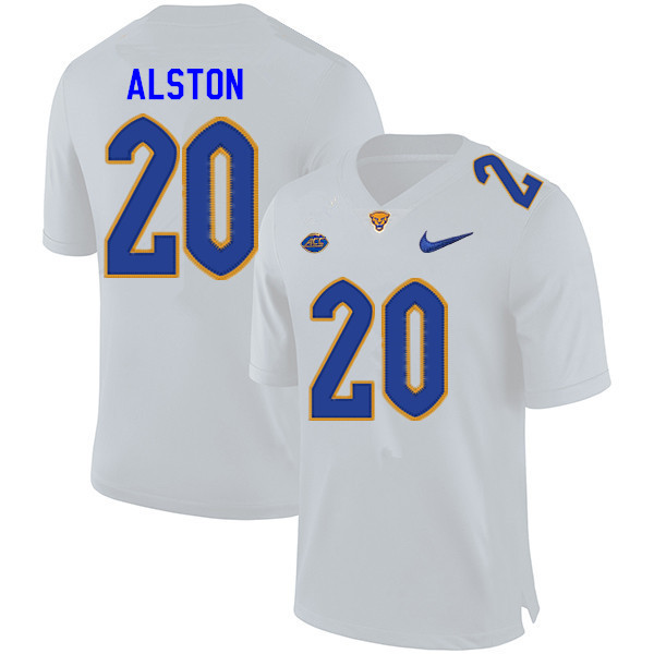 Men #20 Myles Alston Pitt Panthers College Football Jerseys Sale-White